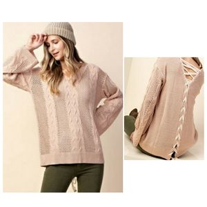 Kori | Laced-up Backside Knit Sweater